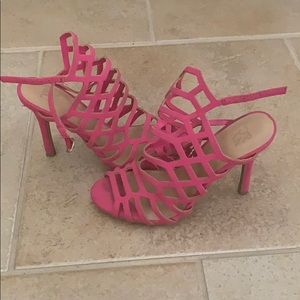 Strappy heels/ pink ankle strap heels